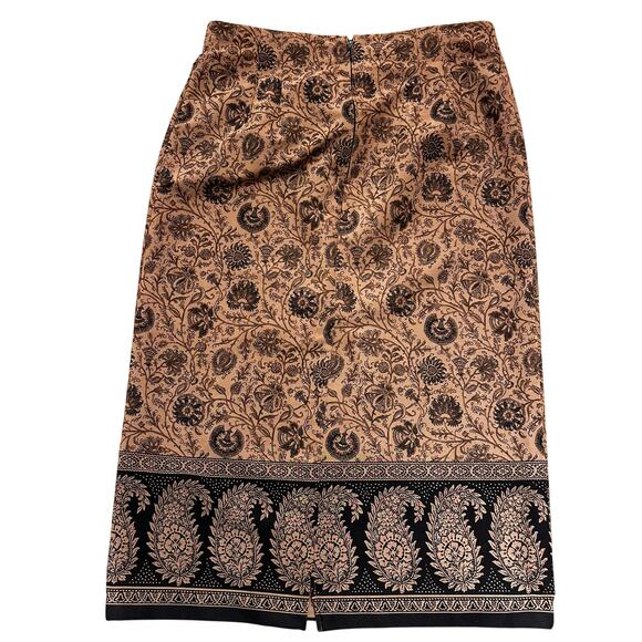 Vintage 80s Briggs Plus Size Brown Tan Maxi Skirt Size 14/16 - Picture 2 of 8